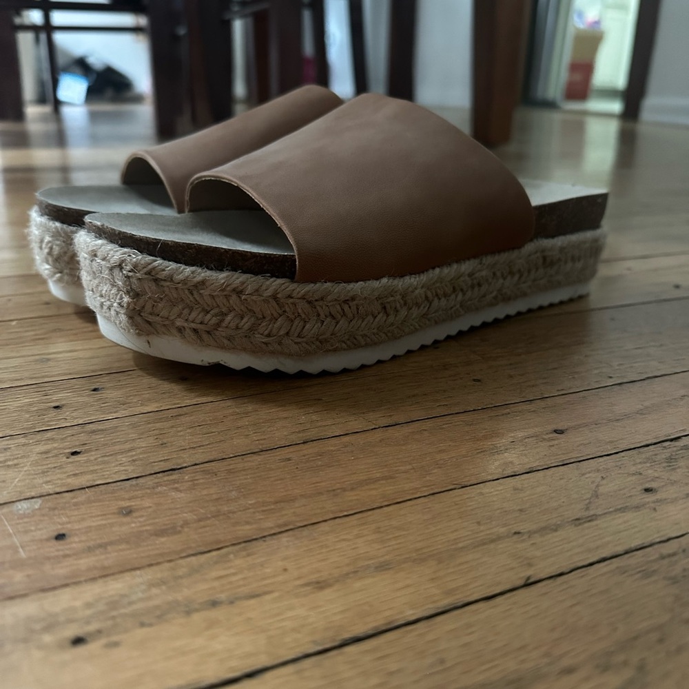 Worn twice nude platform sandals